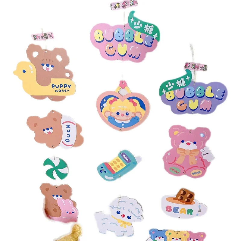 Ins Корейский мультфильм Медведь карта настенный домашний декор Висячие капли