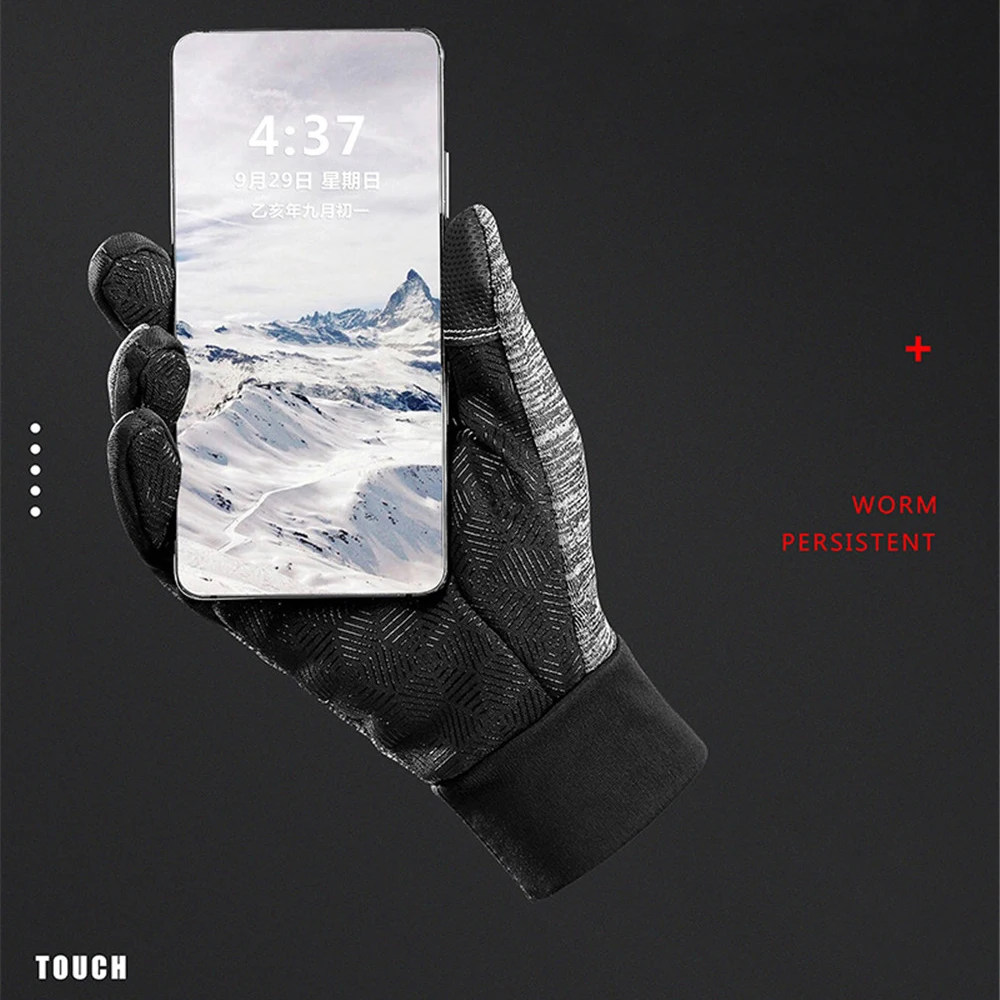 

Outdoor Waterproof Touch Screen Gloves Men's Cycling Windproof Women Full Finger Sports Winter Warm Skiing Bicycle Access A0080