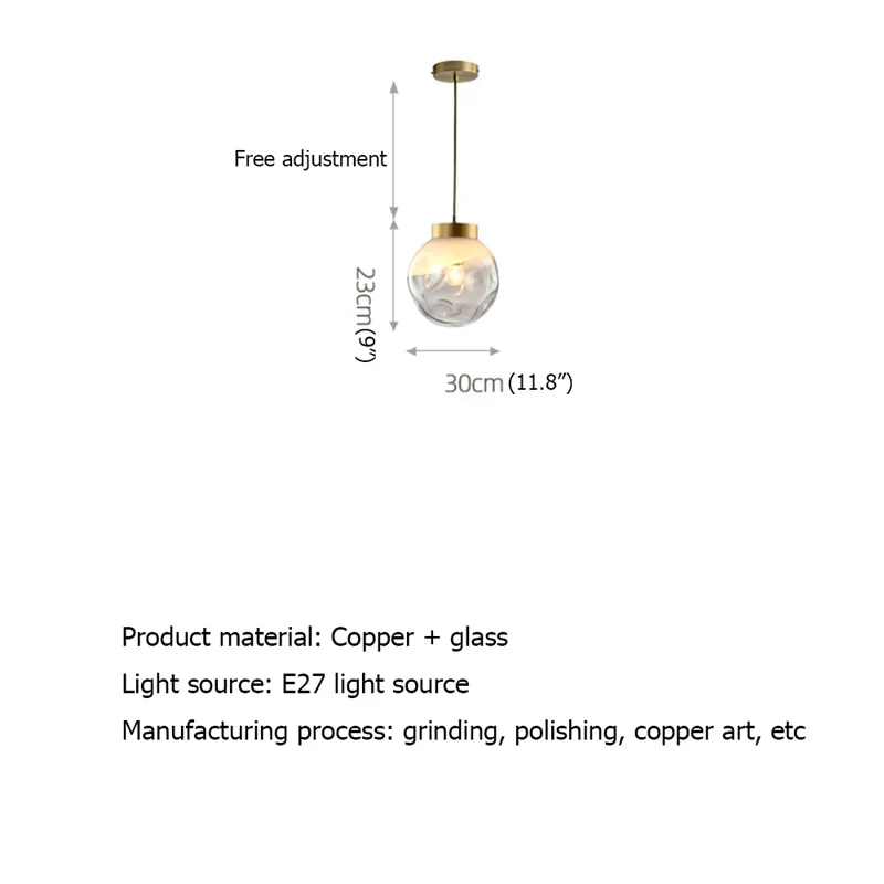 

WPD Modern Brass Pendant Lights Copper Contemporary Home Fixture Suitable For Dining Room Restaurant
