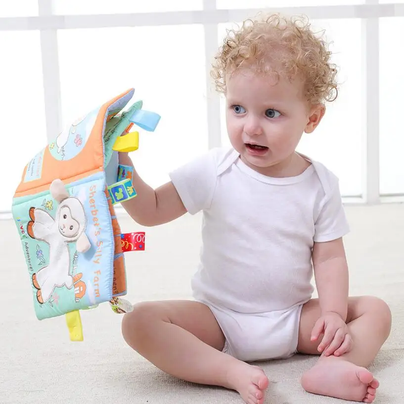 Животные Обезьяна Сова овца Собака Вышивка книга из ткани для детей обучение и