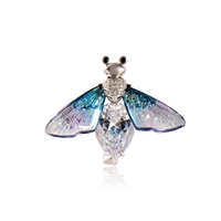 blucome newest shiny zircon bee brooches insect brooch for women girls suit bag scarf hat corsage pins jewelry accessories gifts