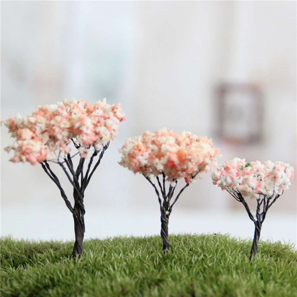 Личи 5шт. Аксессуары для миниатюрных фигурок в виде вишневого дерева из смолы для декорирования кавайных песочных садов.