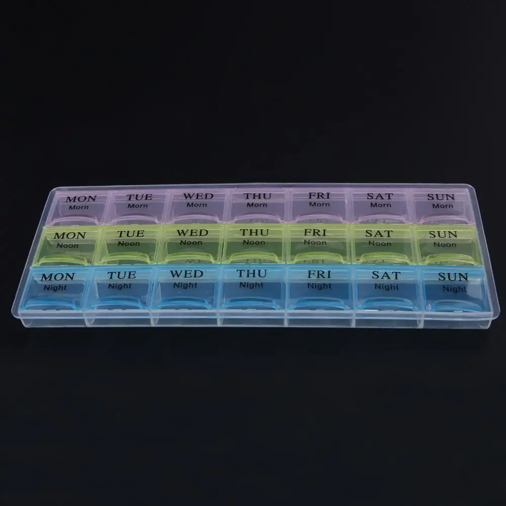 Контейнер-органайзер для таблеток на 7 дней 21 отсек с крышкой | Дом и сад