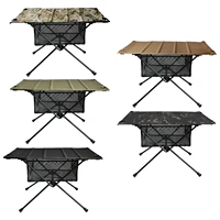 outdoor camping table with net pocket coated oxford cloth and storage bag protable fold aluminum alloy desk for picnic furniture