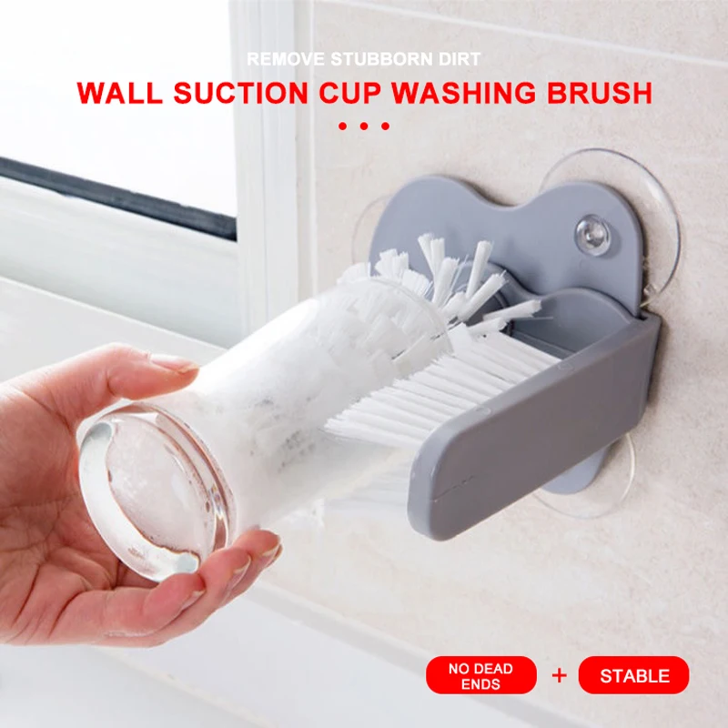 

Kitchen Cleaning Supplies Removable Lazy Sucker Cup Washing Brush Glass Cleaning Brush Kitchen Rotating Cup Brush Cup Artifact