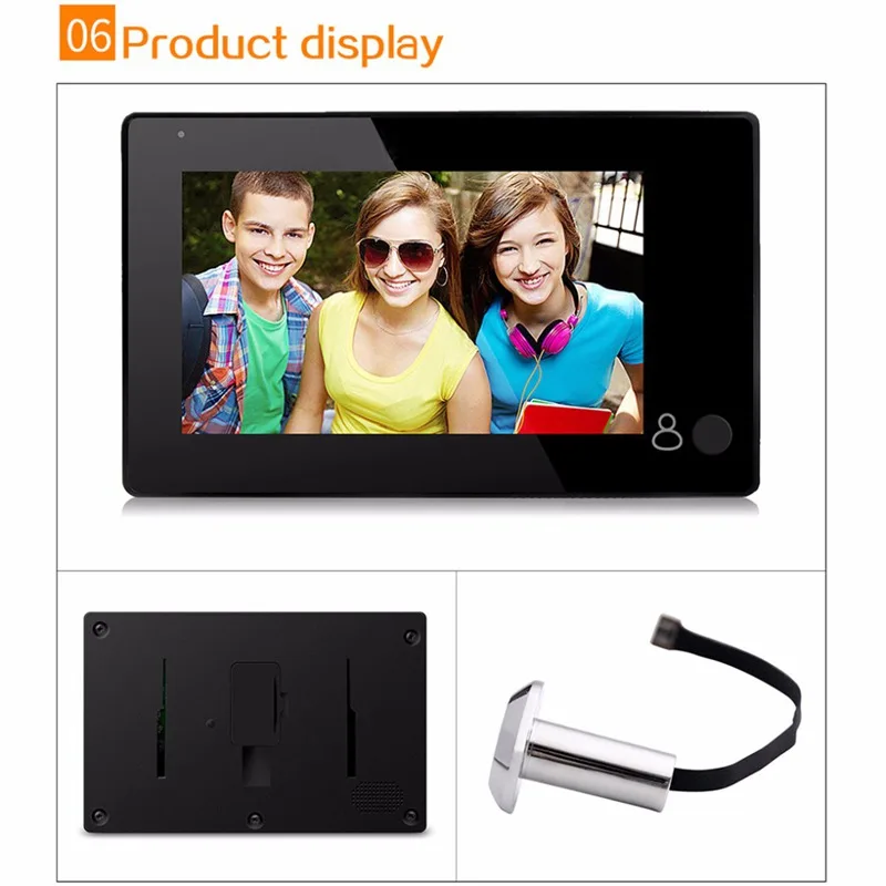 Новинка-Danmini брендовый дверной звонок 2.0MP HD цифровой глазок 4,3 дюймов TFT экран дверной глазок ИК камера 145 градусов Wi-Fi