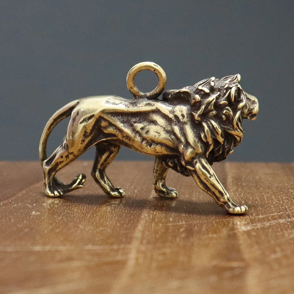 Винтажный латунный брелок с подвеской в виде короля степных Львов медный кошками