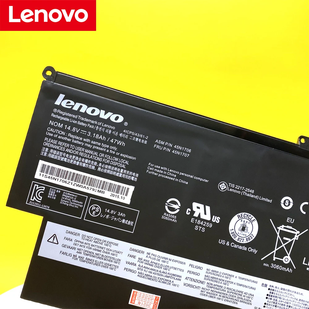 new original lenovo thinkpad yoga s1 120 s240 20cd20c0 yoga 12 20dl20dk pro 45n1705 45n1707 45n1704 45n1706 laptop battery free global shipping