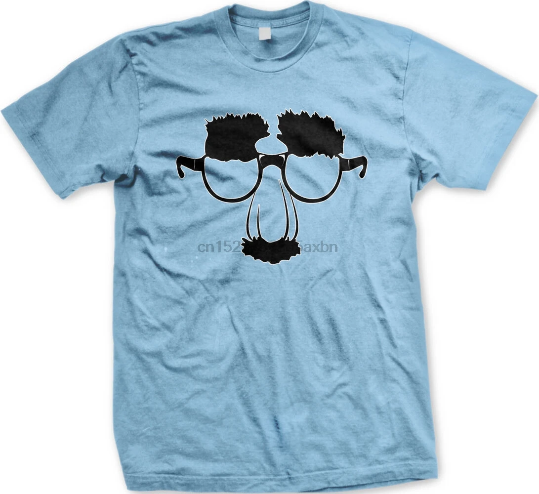 Маскировка бровей нос Усы очки Groucho комедия Клоун Маска Мужская футболка | одежда