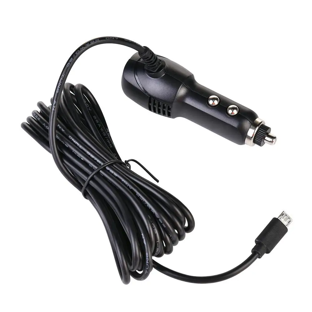 Car Dash Cam Charger Adapter USB Interface 3.5 M/3.83 Yd. Long 2A Current Rearview Mirror Dual Recording DVR Input 12-24V Output |