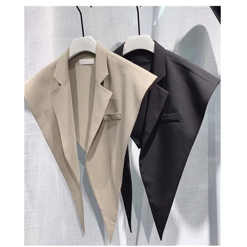 

Women Suit Shawls OL Spring Solid Pocket Blazer Turn Down Collar Streetwear Fashion Scarves