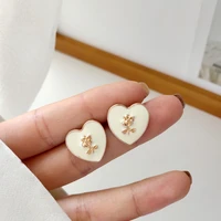 s925 needle fashion jewelry stud earrings heart earrings metal earrings popular design sweet design for girl lady gifts