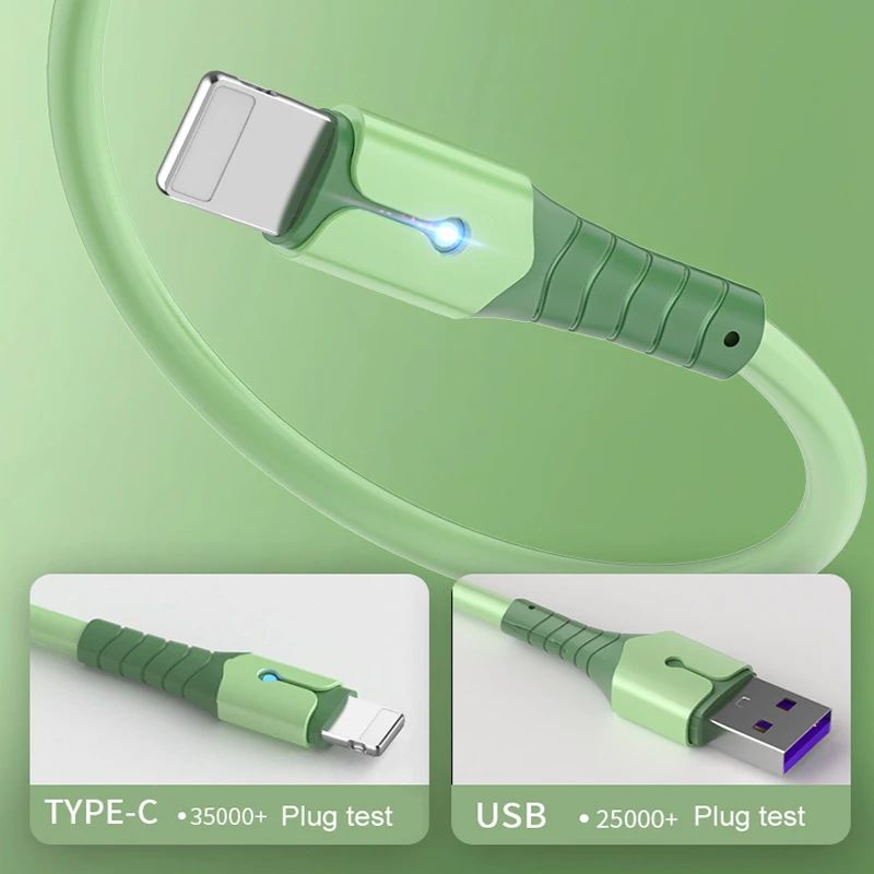 USB-кабель для передачи данных iPhone 12 Mini Pro Max X XR 11 XS 8 7 6s жидкий силиконовый быстрой