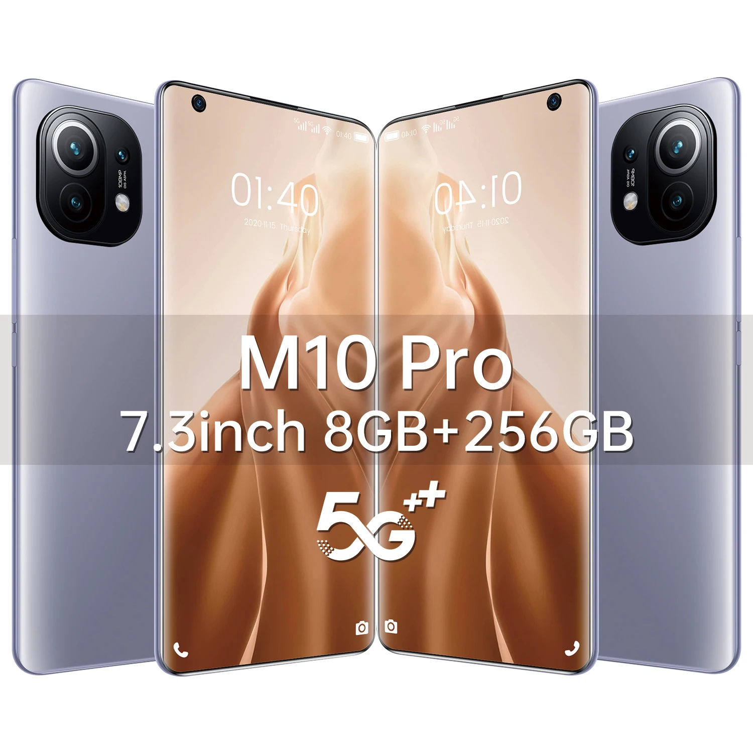 

New Arrival 2021 M11 Pro 7.3 Inch Left Digging Screen 32+64MP Face ID 6800mAh 8GB+256GB Andriod 11 Smart Phone Celular MTK6889+