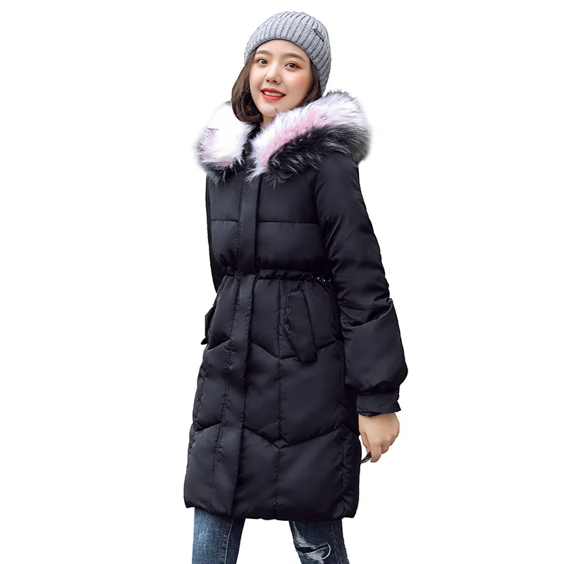 Abrigos Mujer Invierno 2019 женское пальто с капюшоном средней длины парка Меховая зимняя