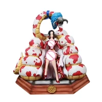 high quality japanese figure toll boa hancock sitting posture snake ji snake statue base pvc collection model doll toy for gifts