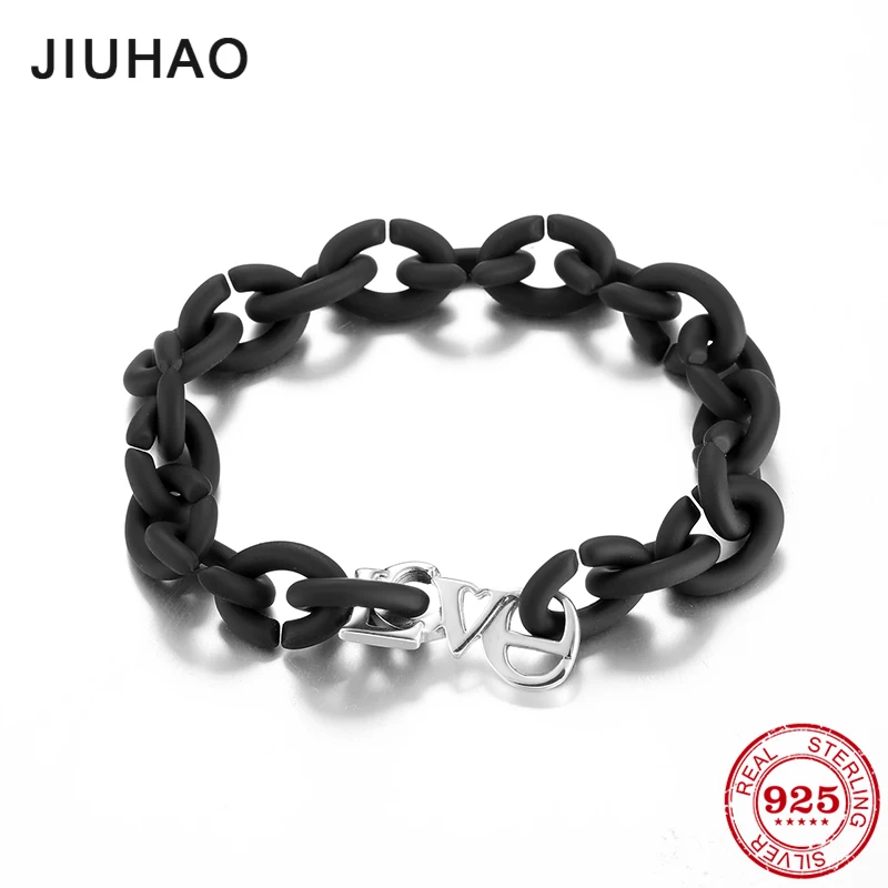 Новинка высокое качество бусины для любви черные браслеты твердая резина х цепь