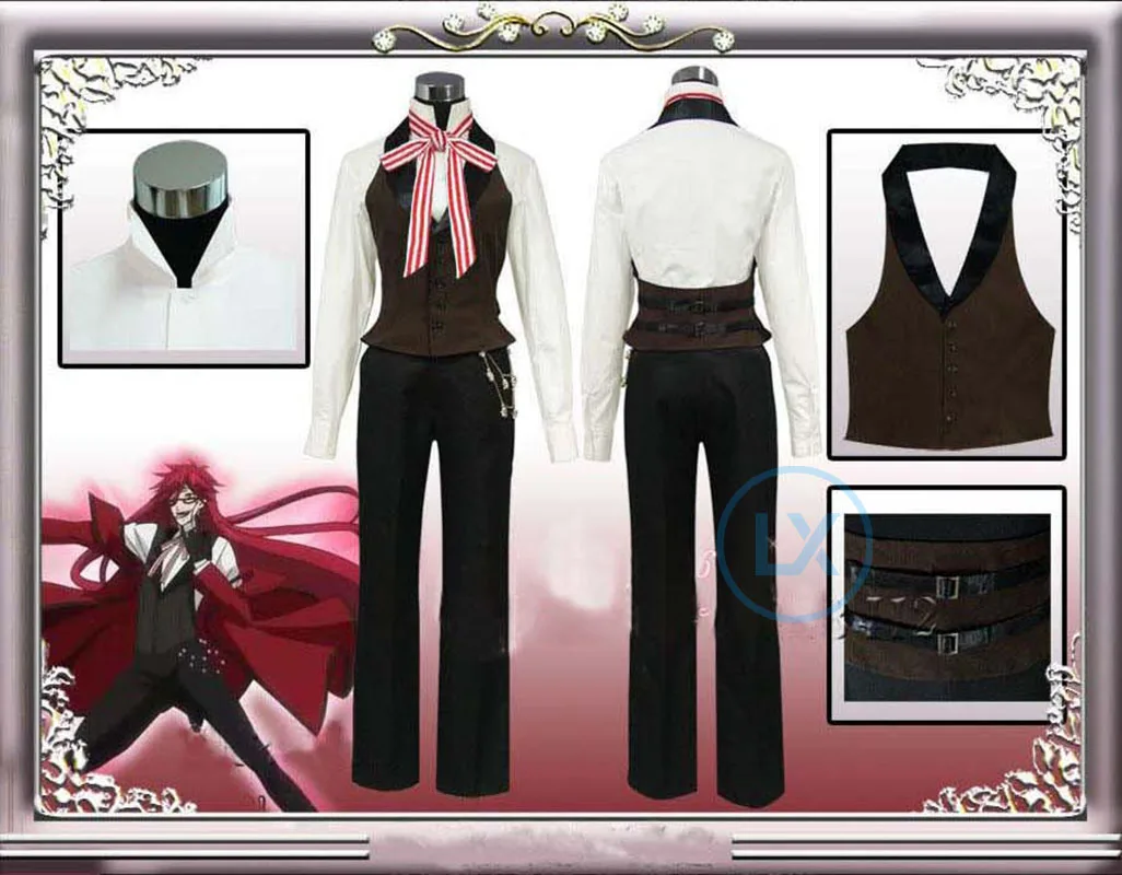 Костюм для косплея черного дворецкого из аниме Блэк униформа красного цвета