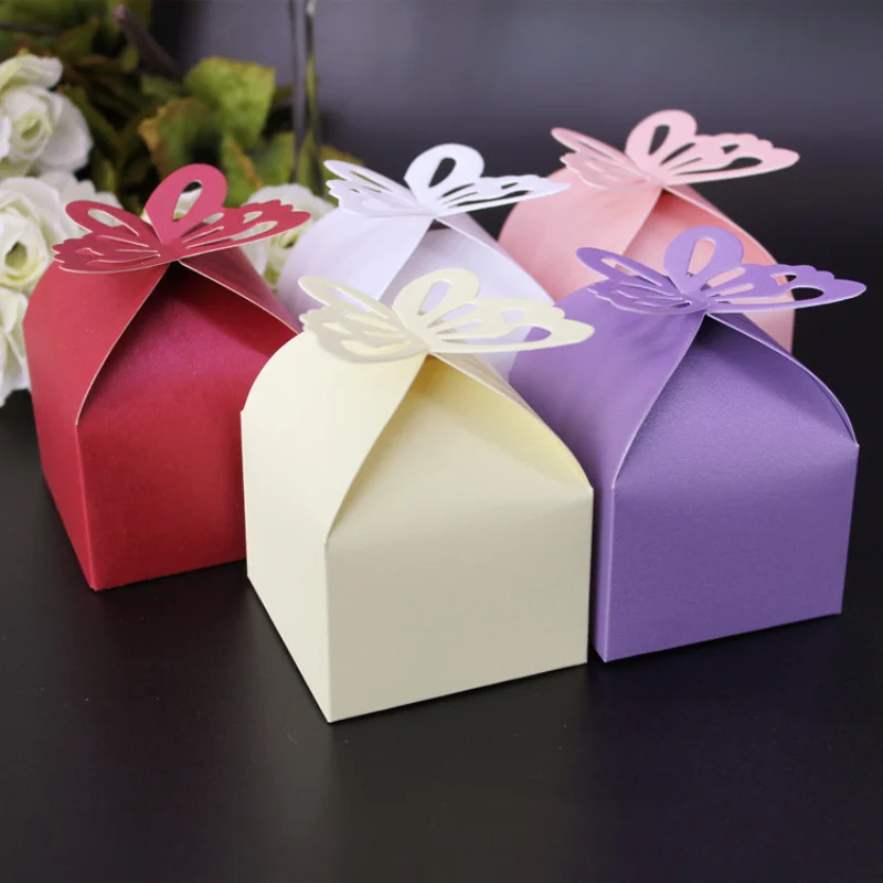 

50pcs Butterfly Favor Boxes Girl Baby Shower Candy Box Decoration Party Wedding Supplies Birthday Party Baby Shower Gift Boxes