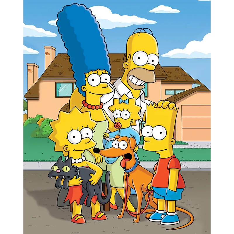 5d diy алмазная живопись анимированные Simpsons постер полная квадратная/круглая