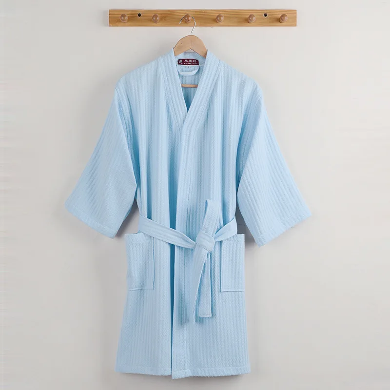 Lovers Summer Bath Towel Suck Water Kimono Robe Men Sexy Waffle Bathrobe Womens Dressing Gown Male Lounge Robes Good life | Дом и сад