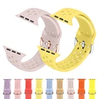 Силиконовый спортивный ремешок для Apple Watch Band 4 3 2 1 Band 44 40 мм для Iwatch Series 3 2 1 38 42 мм дышащий Браслет аксессуар
