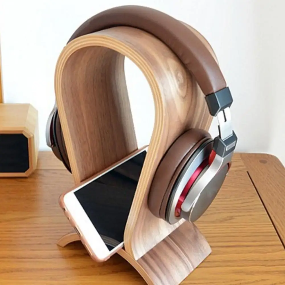 

Headphone Stand Solid Wood HeadMounted Innovative Computer Hanging Headphones Holder Display Stand Bluetooth Headset popular