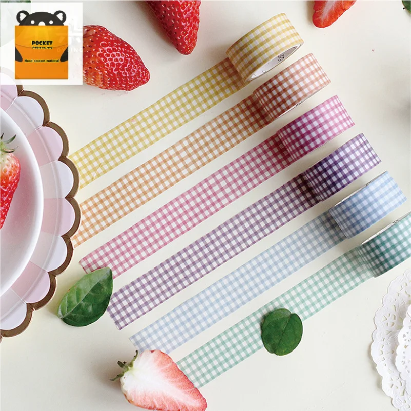 

Washi Tape Plaid Grid Series DIY Decorative Stickers,DIY Scrapbook Cute Sticker Kawaii Masking Tape School Supplies