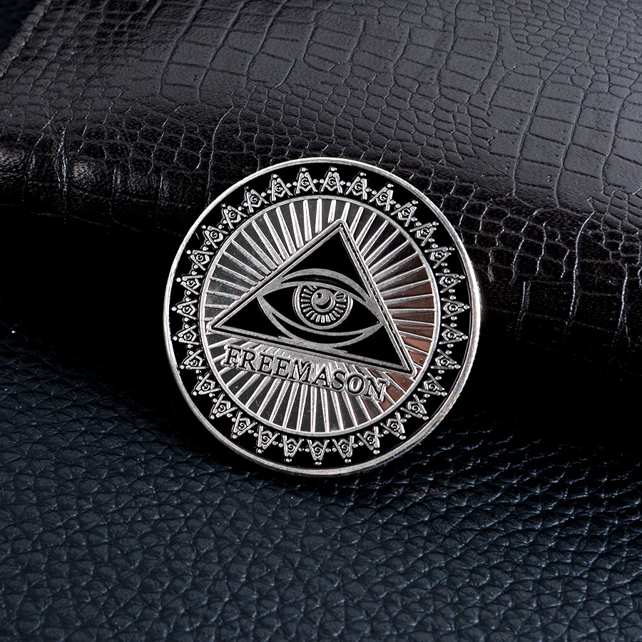 Монета масонская фремасон Серебряная Памятная монета коллекционный сувенир