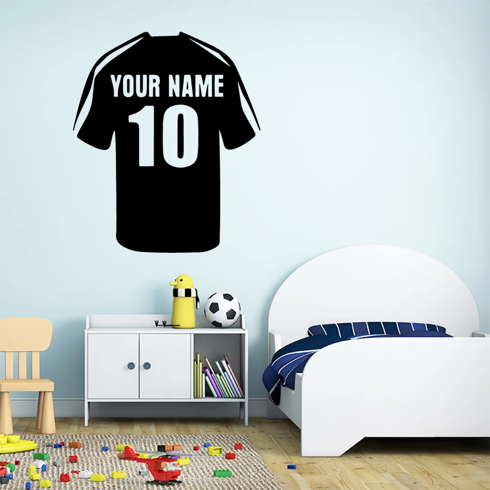 

Personalized Name And Number Football Vinyl Wall Sticker Home Decorations For Living Room Bedroom Mural Poster