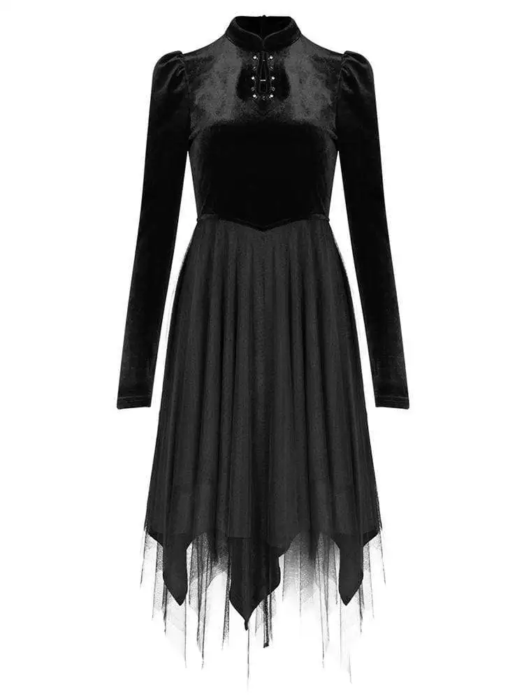 Женские кружевные платья в стиле панк с воротником-стойкой PQ-632 Азиатский размер