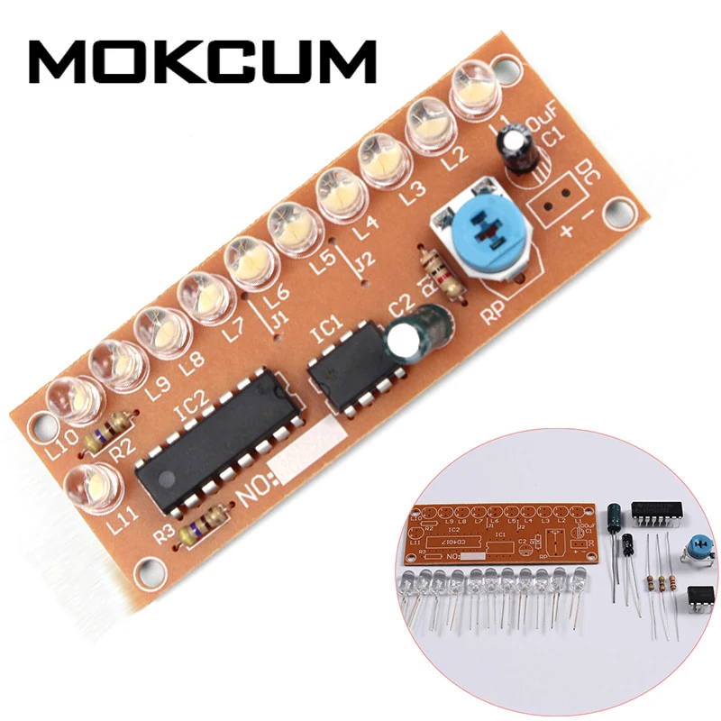 NE555 CD4017 светильник водоструящийся светодиодный модуль DIY Электронный набор для