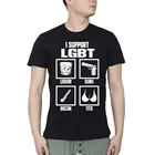 I support ЛГБТ ликер пистолет бекон соски забавные органические принты Модные мужские лучшие крутые мужские футболки