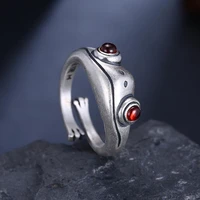 bohemian animal frog ring for women men vintage punk open abjustable finger ring creative animal valentines day jewelry