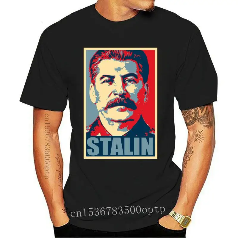 

New USSR Stalin T-shirt Cool Men's T Shirt Mens Cotton Tops Character Designer Tees For Guys C C C P Soviet Union Streetwear XS