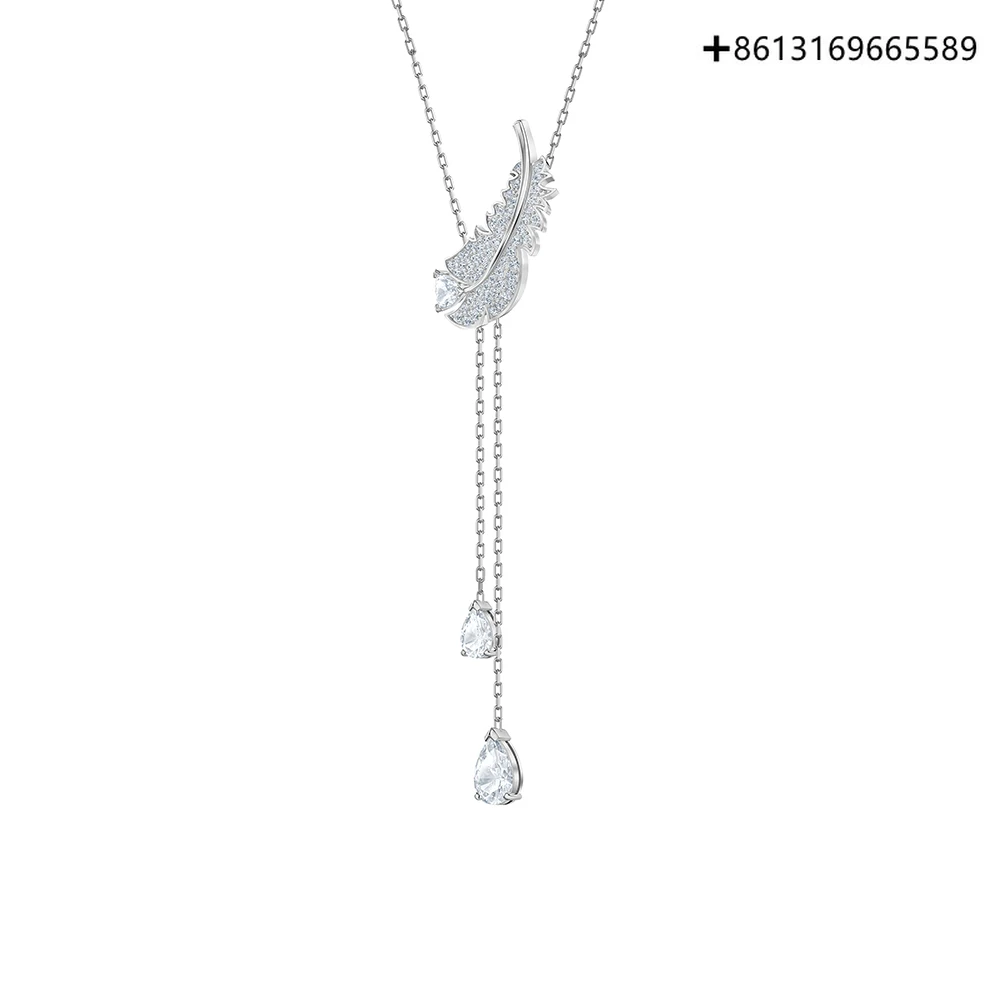 

Original Reproduction 1:1 100% Pure Silver 925 Feather Elements Soft And Beautiful Clever Lady Necklace Manufacturers Direct Bat