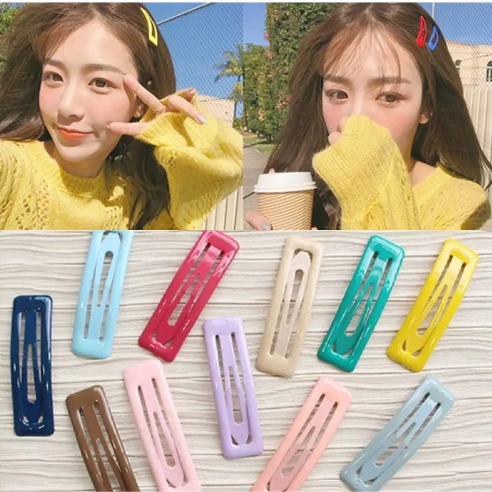 Новые корейские милые блестящие однотонные заколки для волос женщин BB