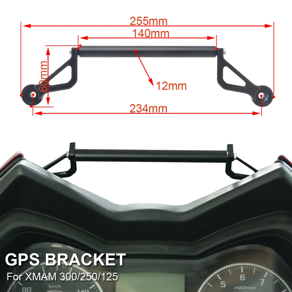 

BLACK mobile GPS navigation station frame plate bracket for yamaha XMAX300 XMAX 300 X-MAX 300 navigation bracket XMAX 300