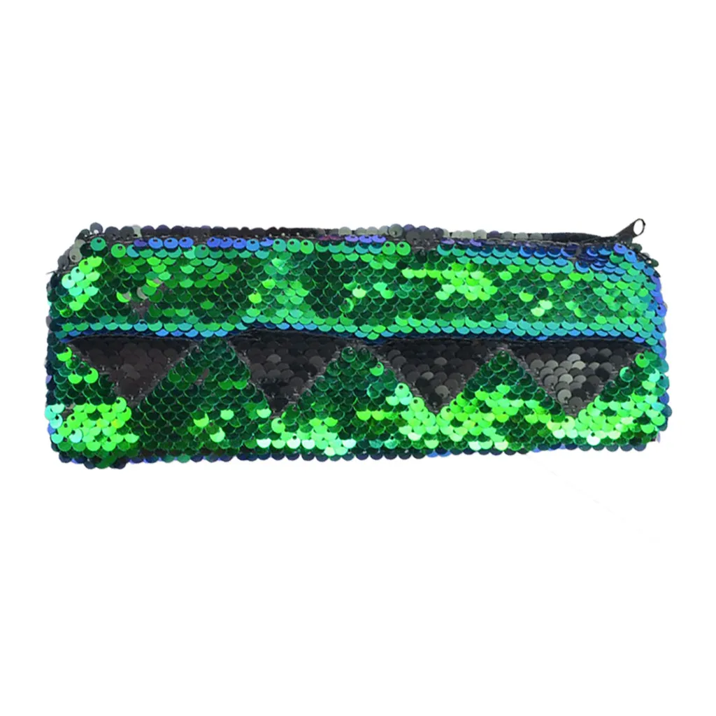 Женская косметичка с блестками цветная двухсторонняя на молнии кошелек для