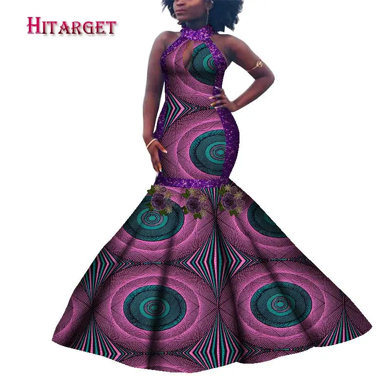 

2021 African dress Party dress Multi-color floral dress Fashionable dress Sleeveless dress Tight skirt traditional dress wy7879