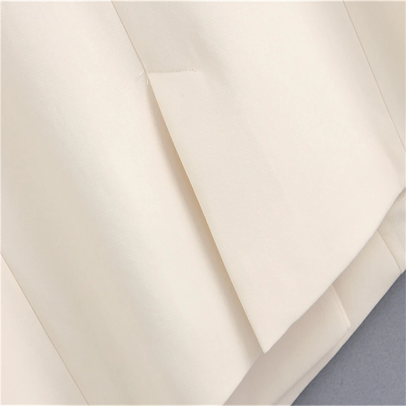 

2020 Solid Casual Blazer Vest Women Office Wear Double Breasted Waistcoat Ladies Fashion Pockets Sleeveless Jacket Coats