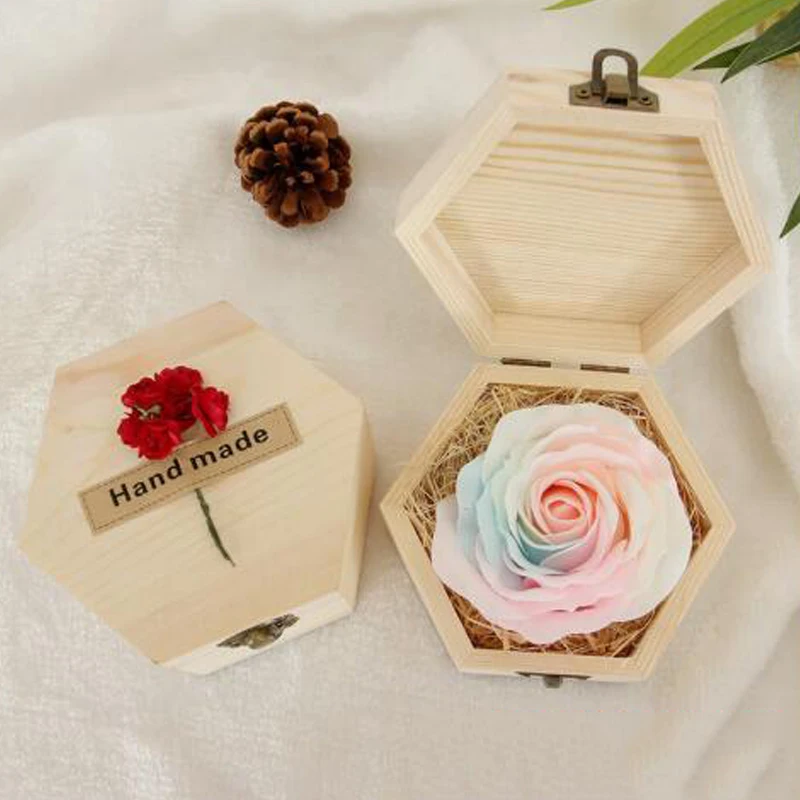 DIY модная простая портативная деревянная шкатулка в форме Шестиугольника