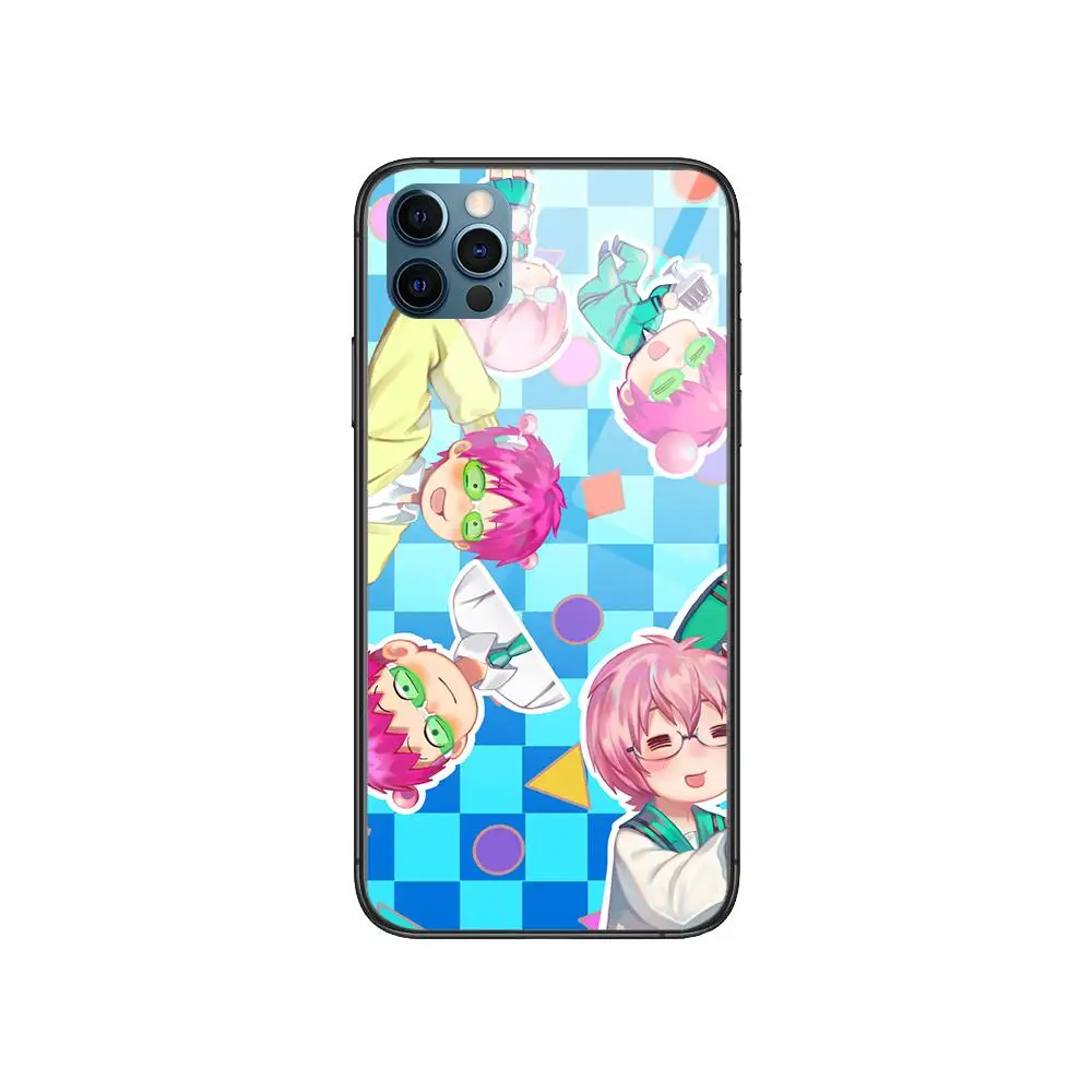 

the disastrous life of saiki k Anime Phone Case cover For iphone 12 Pro Max 11 8 7 6 S XR PLUS X XS SE 2020 mini black cell sh