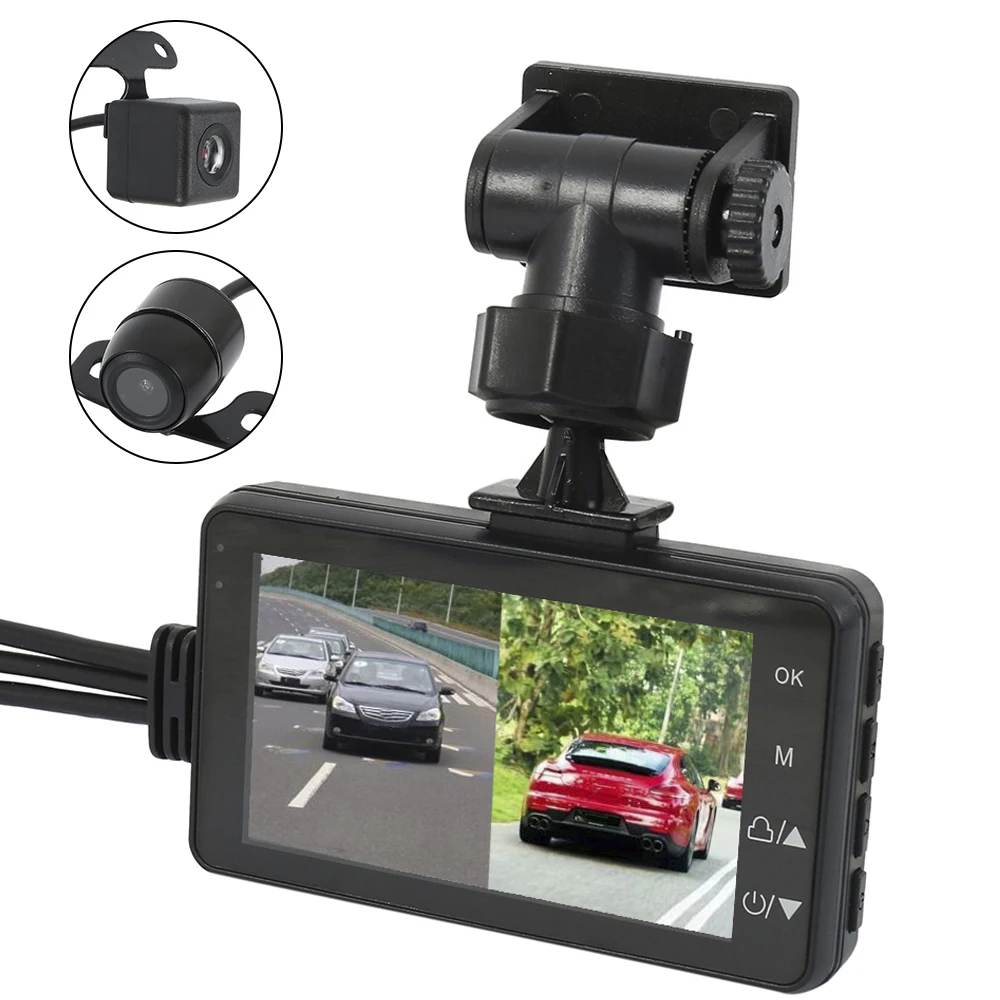 HD Видеорегистраторы для мотоциклов двигатель двойной Камера Dash Cam с Специальная