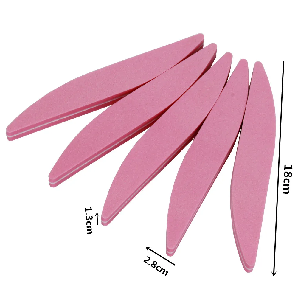 5 шт./лот пилки для ногтей розовая губка наждачная бумага пилка 100/180 зернистость