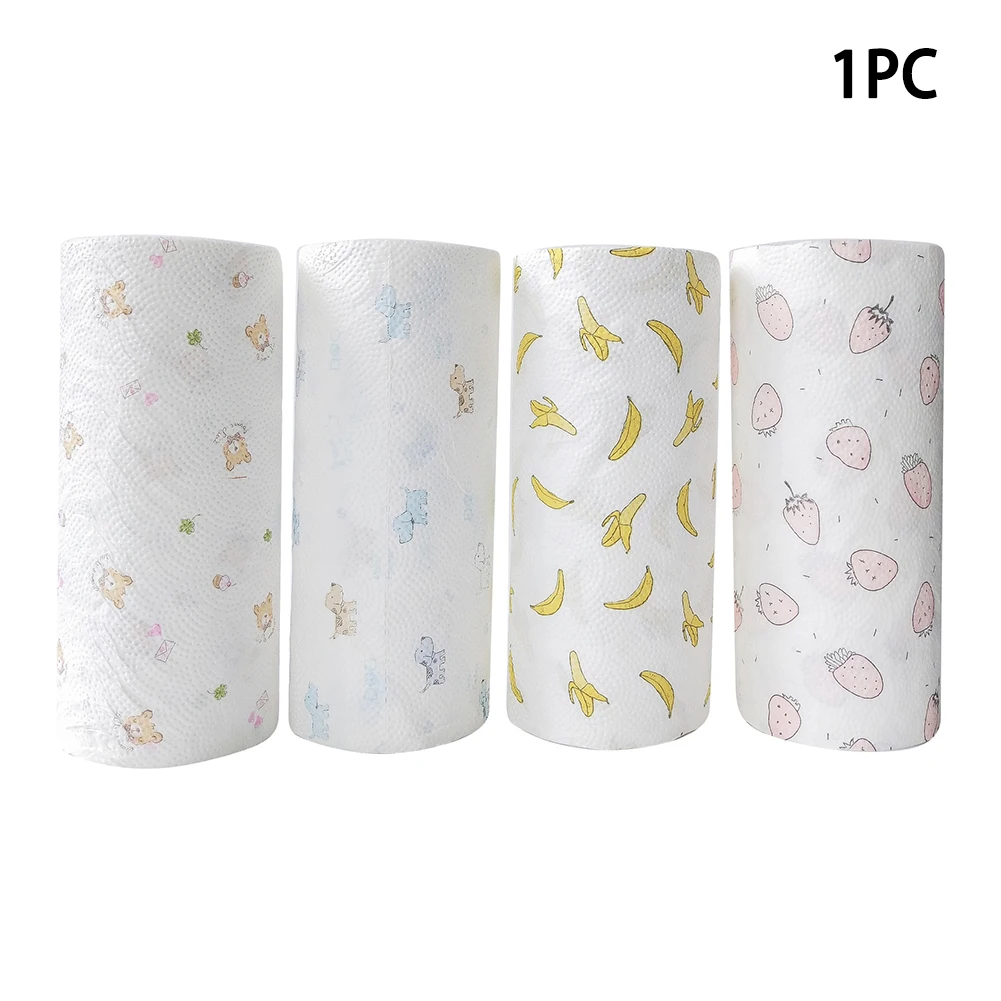 1 рулон с мультяшным принтом одноразовая салфетка для чистки кухни мытья посуды