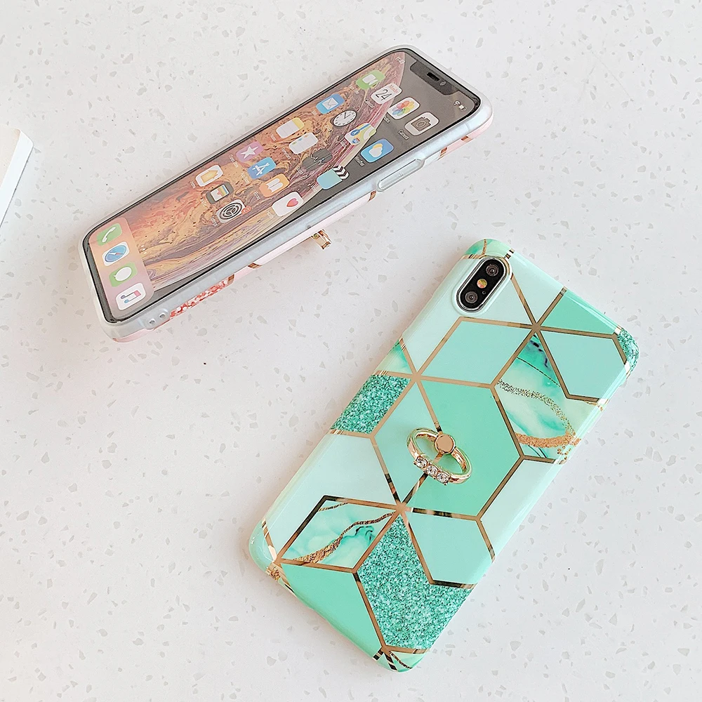 Чехол для телефона с мраморным кольцом мягкий чехол iPhone 11 Pro Max XR XS X 7 8 6S Plus