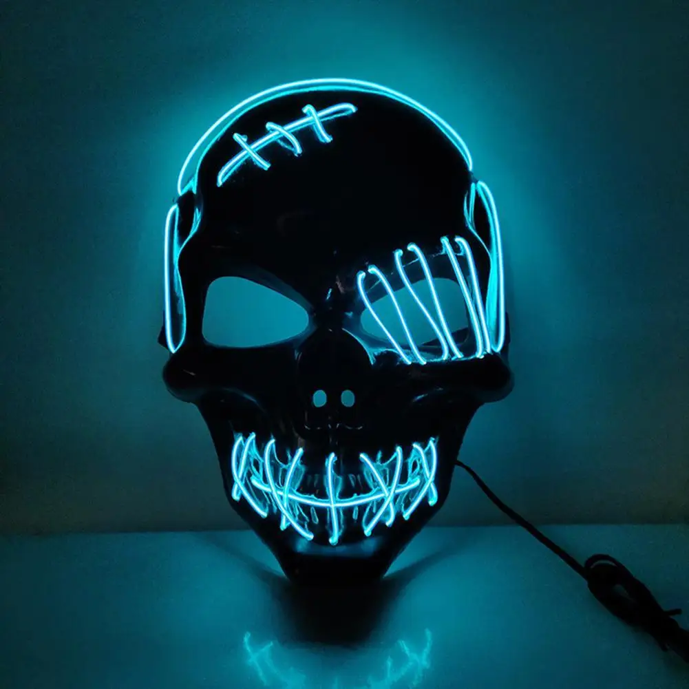 

Easy Wear Gifts Halloween Glowing Face Cover Cosplay Props for Club