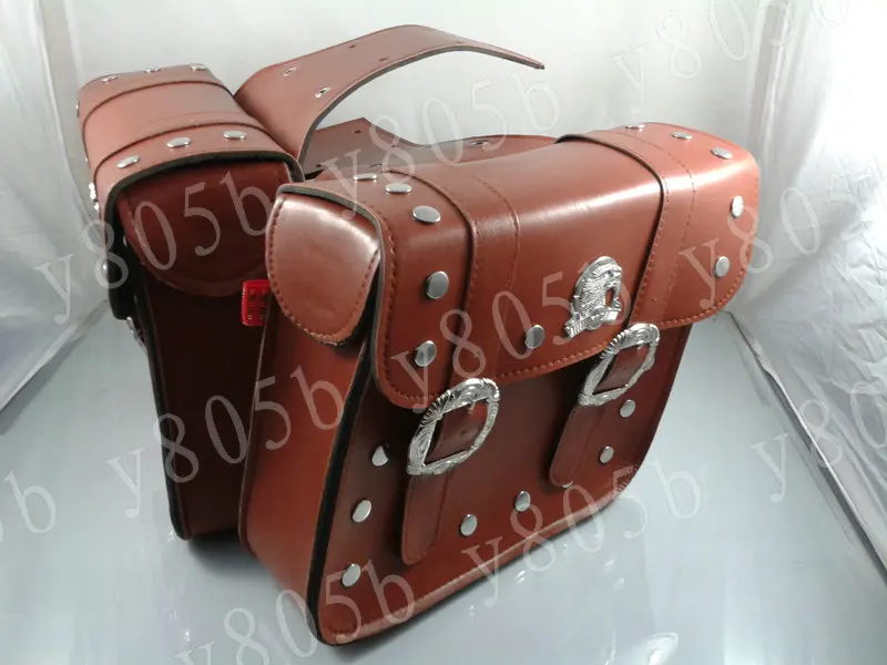 Мотоциклетная кожаная Боковая Сумка седельные сумки для Honda Shadow Spirit Saber Aero ACE Steed VLX