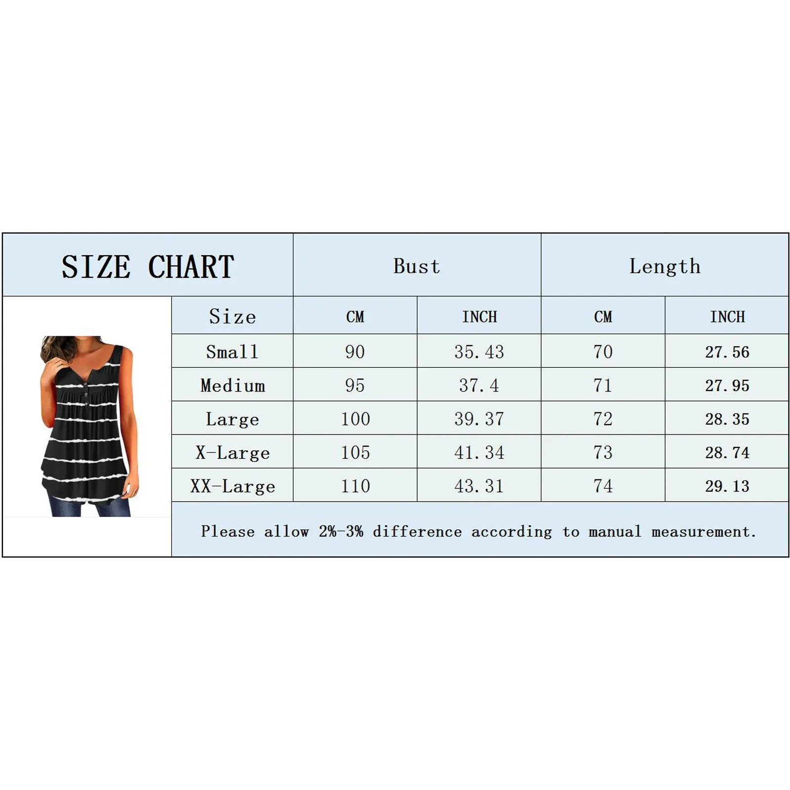 

Womens Sleeveless Blouse Casual Loose Fashion V-neck Tops Vest Vertical Stripes Blouses